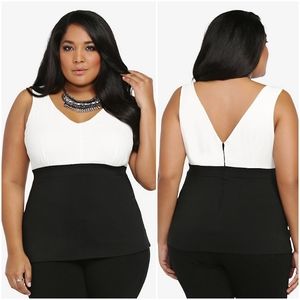 Colorblock Contrast Chiffon Tank, B&W, Torrid 2
